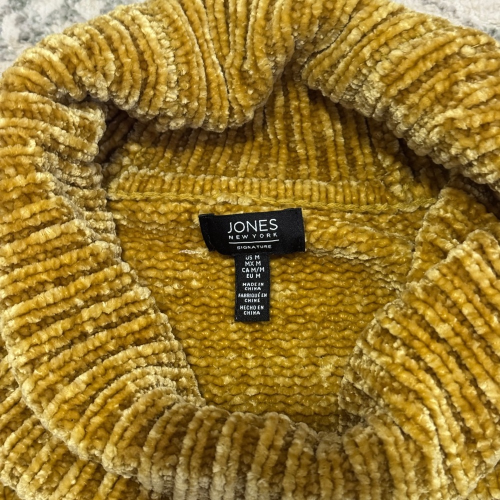 Jones New York Mustard Cowl Neck Sweater - Picture 2 of 3